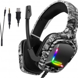 Onikuma K20 Camouflage RGB Light Gaming Headset HD Surround Sound 3.5mm audio with Mic
