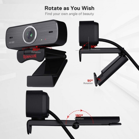 REDRAGON GW800 1080P WEBCAM WITH BUILT-IN DUAL MICROPHONE 360-DEGREE ROTATION - 2.0 USB SKYPE COMPUTER WEB CAMERA REDRAGON GW800 1080P WEBCAM WITH BUILT-IN DUAL MICROPHONE 360-DEGREE ROTATION - 2.0 USB SKYPE COMPUTER WEB CAMERA