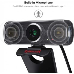 REDRAGON GW800 1080P WEBCAM WITH BUILT-IN DUAL MICROPHONE 360-DEGREE ROTATION - 2.0 USB SKYPE COMPUTER WEB CAMERA