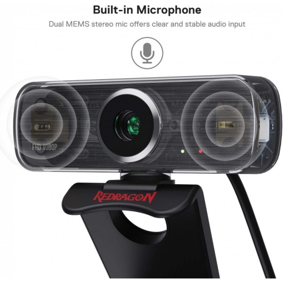 REDRAGON GW800 1080P WEBCAM WITH BUILT-IN DUAL MICROPHONE 360-DEGREE ROTATION - 2.0 USB SKYPE COMPUTER WEB CAMERA REDRAGON GW800 1080P WEBCAM WITH BUILT-IN DUAL MICROPHONE 360-DEGREE ROTATION - 2.0 USB SKYPE COMPUTER WEB CAMERA