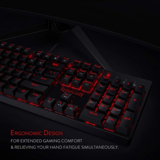 Redragon K582 SURARA لوحة مفاتيح الألعاب الميكانيكية بإضاءة خلفية LED حمراء Redragon K582 SURARA لوحة مفاتيح الألعاب الميكانيكية بإضاءة خلفية LED حمراء
