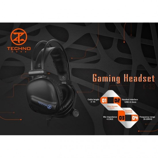 Technozone K33 Backlit LED Gaming Headset