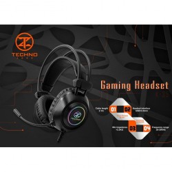 Technozone K35C Backlit LED Gaming Headset - Black