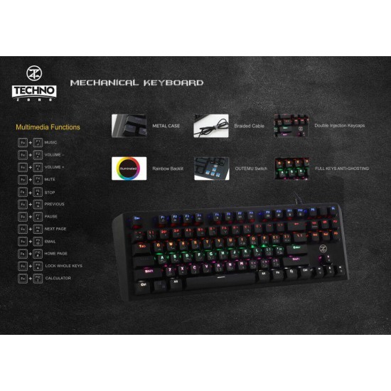 Technozone E24 RGB Mechanical Gaming Keyboard Technozone E24 RGB Mechanical Gaming Keyboard
